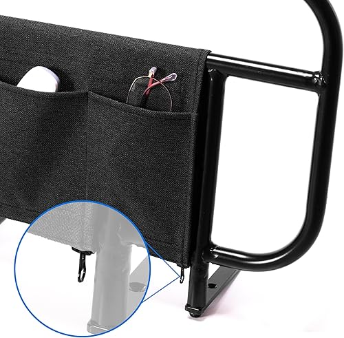 Miniatura 9 de Riel lateral de cama para cama ajustable, atornilla solo en la tabla de madera, altura de 17 pulgadas para colchones de menos de 10 pulgadas, 1