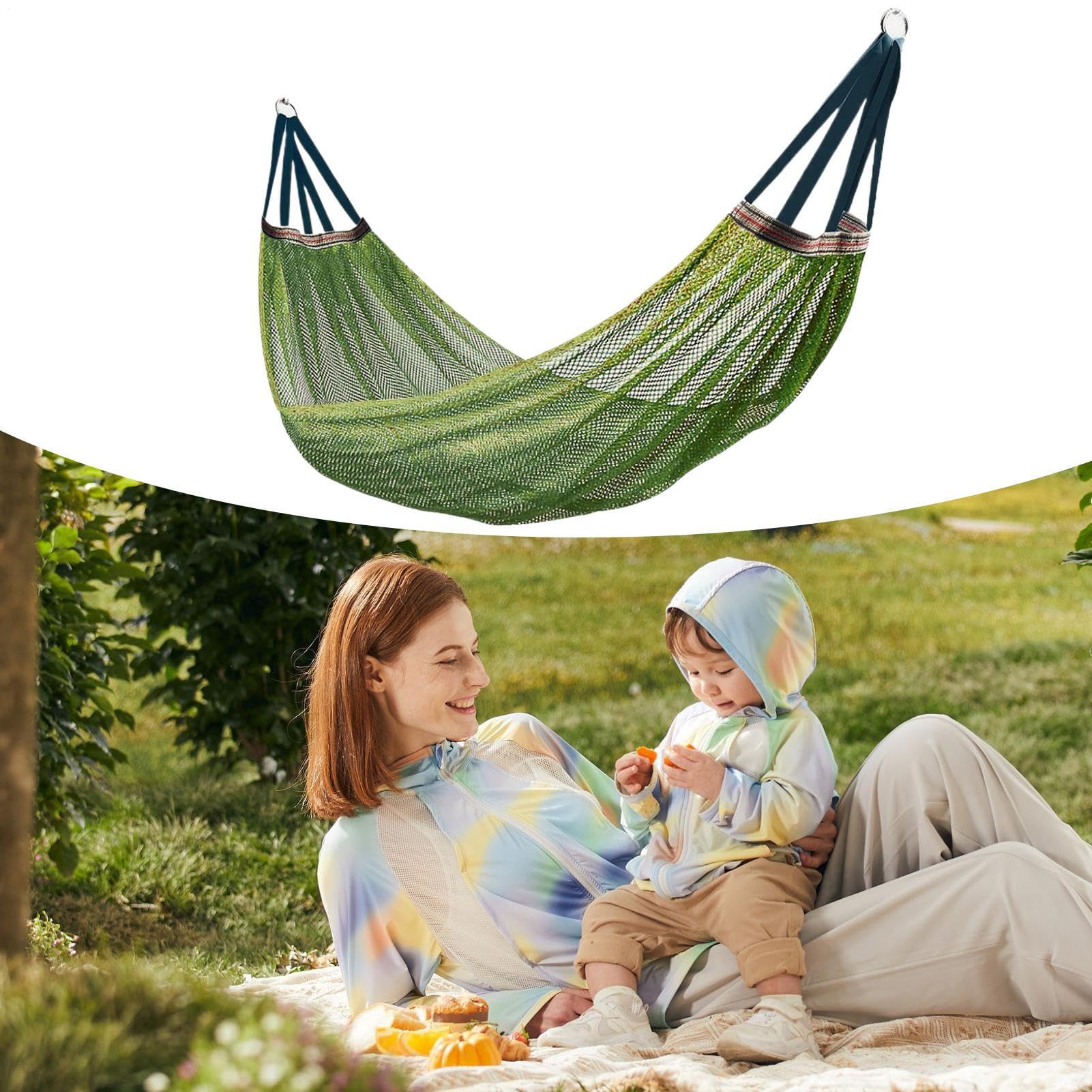 Hamaca De Red con Agujeros De Enfriamiento - Soporte 200kg, Plegable Y Compacta para Transporte - Columpios para Actividades Al Aire Libre, Jardín, Patio Y Relax En Vacaciones
