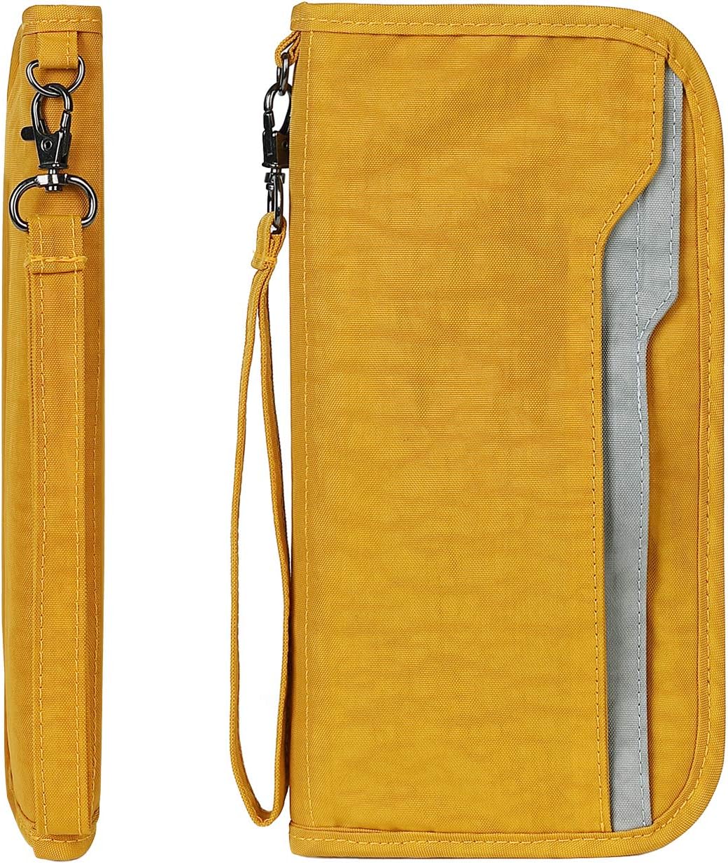 ZOPPENPassport Holder Family RFID Passport Wallet, Passport Holder Women/Men, Travel Wallet Documents Organizer Zipper Case with Removable Wristlet Strap, Travel Essentials for Flying