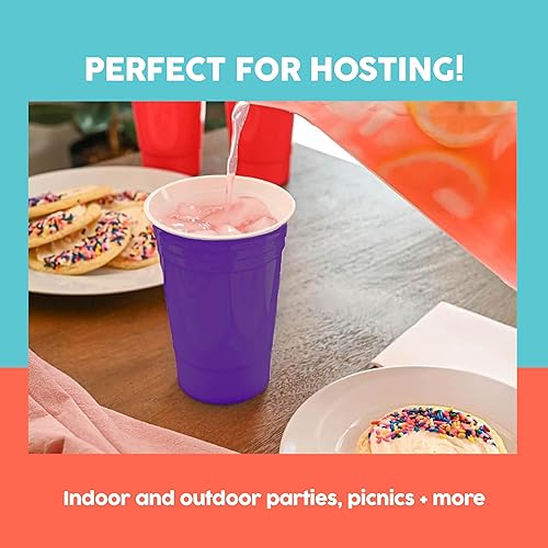 Miniatura 4 de Sili Wraps Vaso aislado de doble pared  Vasos de plástico irrompibles para fiesta  Reutilizable  Apto para lavavajillas  Taza reciclable para