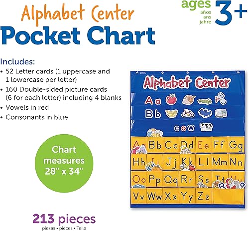 Miniatura 5 de Learning Resources Tabla de bolsillo central del alfabeto 156 piezas a partir de 3 años ABC para niños reconocimiento de letras y palabras juguetes