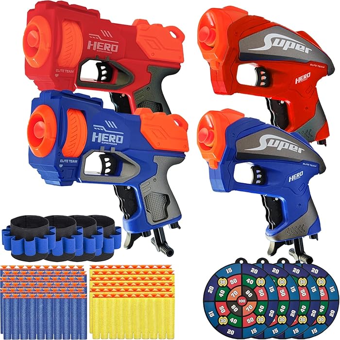 Buy 4 Packs Toy Gun for Nerf Guns w/ Nerf Bullets, SupAI for Nerf