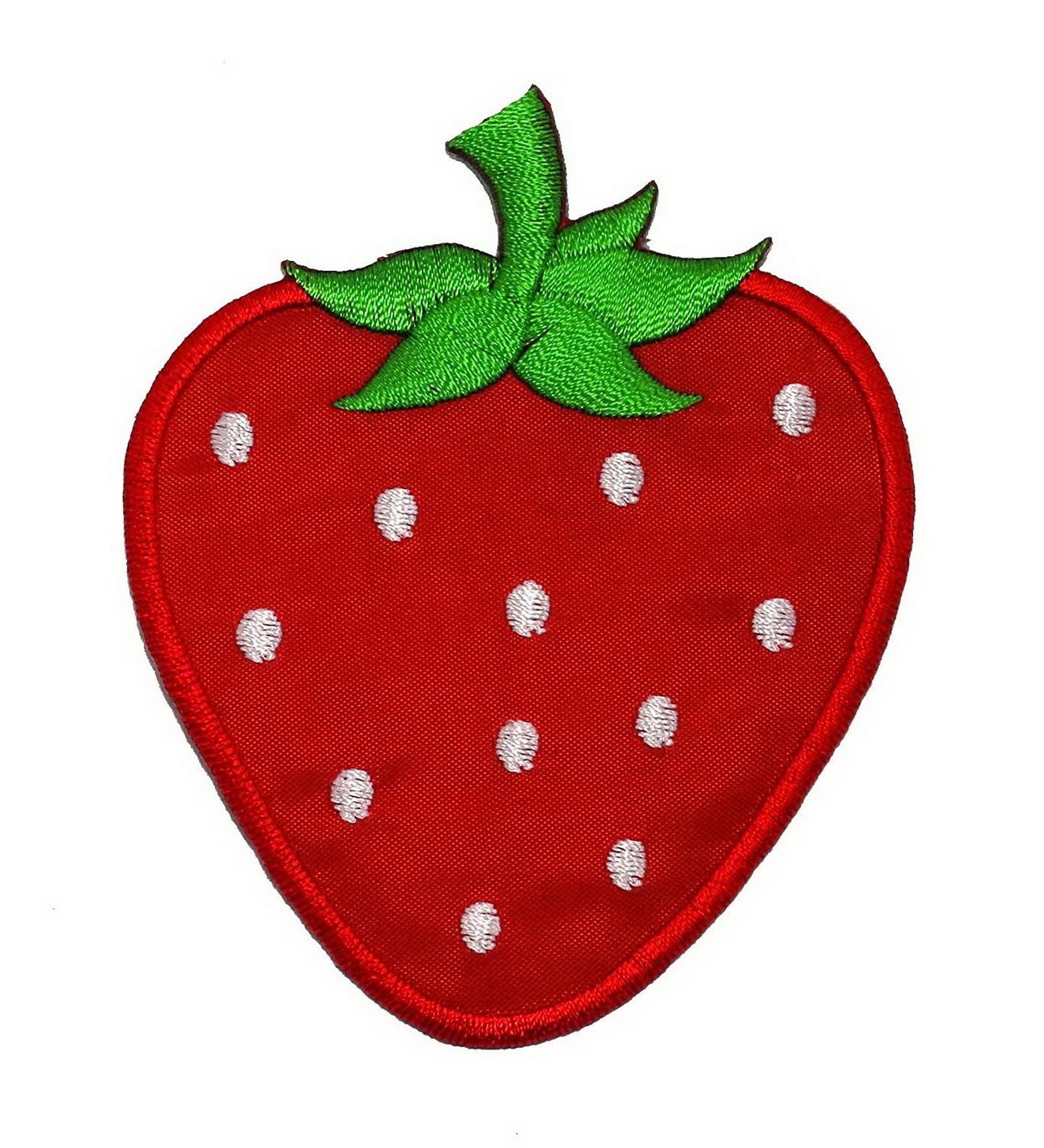 Graphic Dust Red Strawberry Embroidered Iron on Patch Applique for Clothes Jackets Jeans Backpacks DIY Crafts