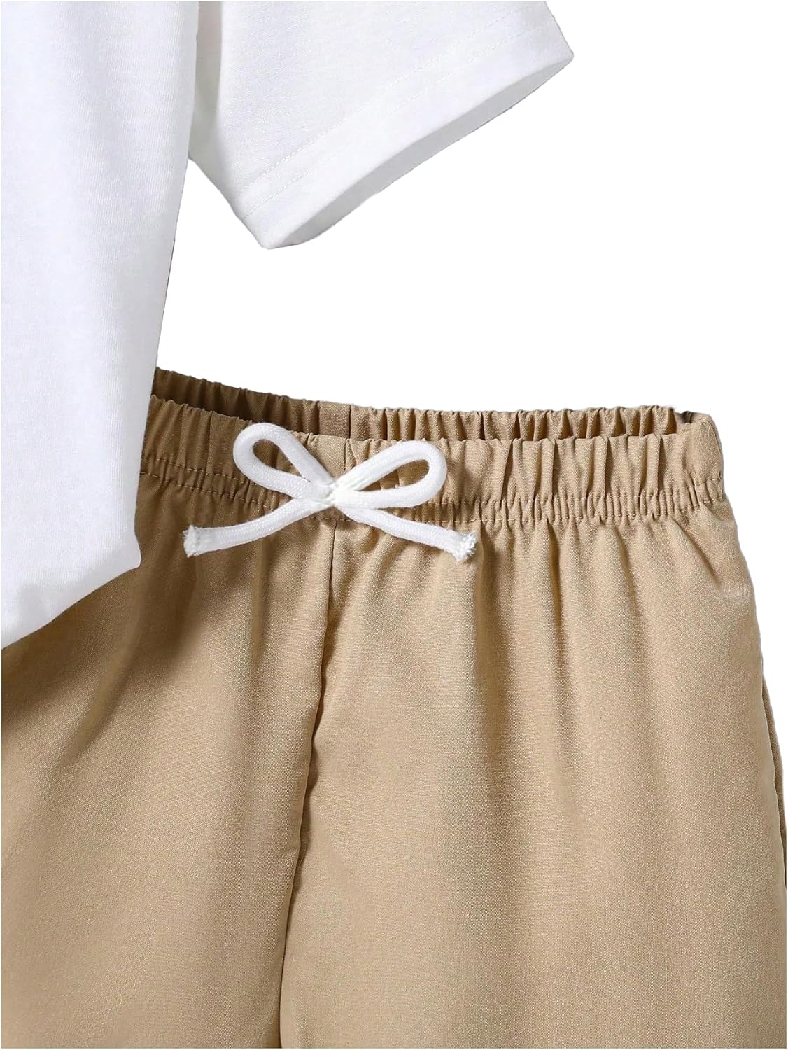 Boy's 2 Piece Outfits Letter Graphic Tees and Elastic Waisted Shorts Summer Outfits - Image 5