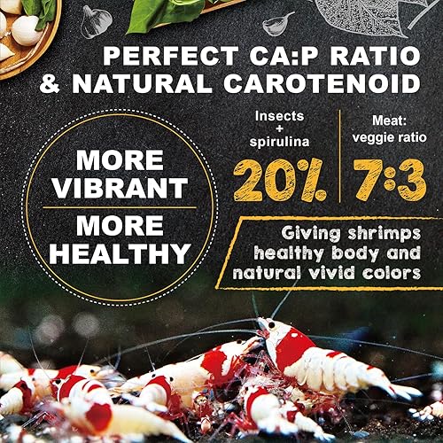 Miniatura 2 de Ultra Fresh Comida para camarones, todos los ingredientes naturales, alta en proteínas, rica en vitaminas para camarones de cristal, camarones