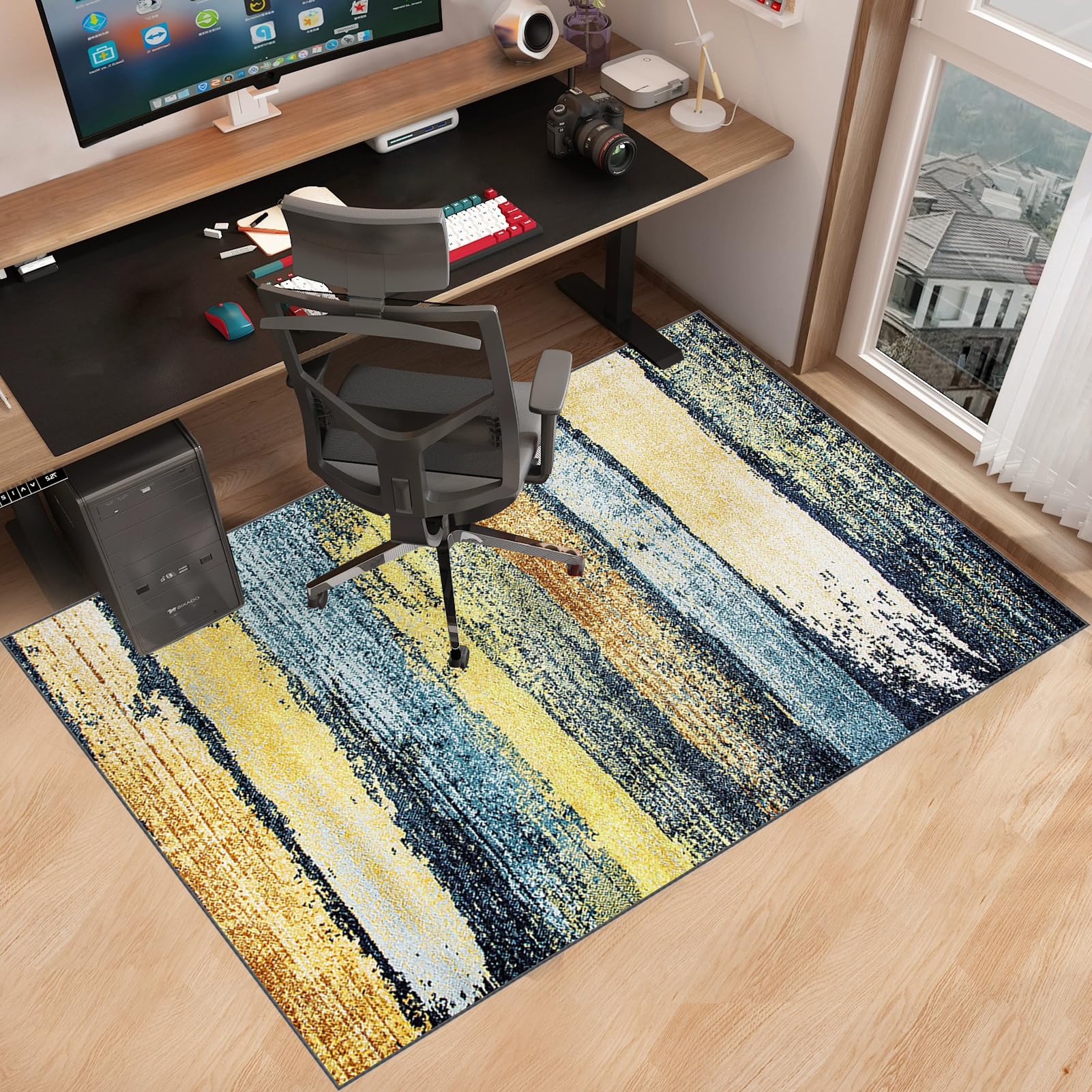 Bodenschutz Gaming-Stuhl-Unterlage Anti-Rutsch | Bodenschutzmatte für Hartböden | Bürostuhl Unterlage Kratzfest 80 x 140 cm | Gaming Bürostuhl Stuhlmatten | Schreibtischstuhl Unterlage für Laminat