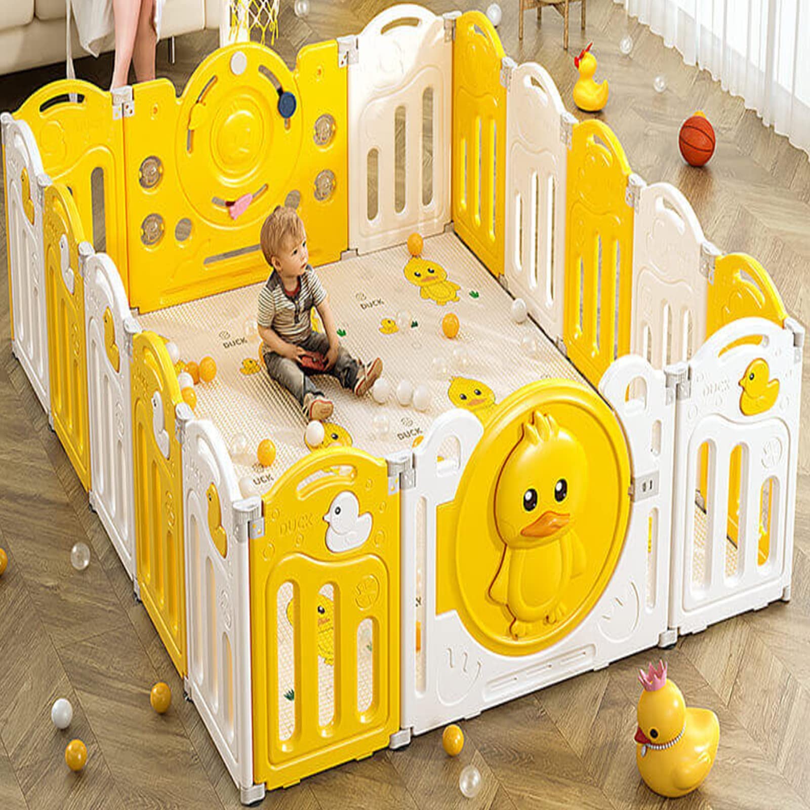 Buy Metreno 14 Panel playpens for Babies Baby Kids Play Yard with Mat