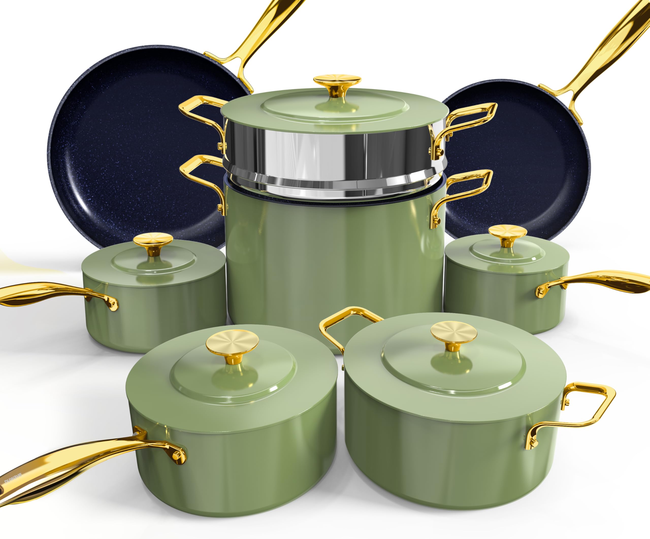 Professional Lnt Cookware ステンレス スチーマー 鍋 Amazon.com: Nuwave Lux LE 13-Pc Cookware Set with Elegant Gold