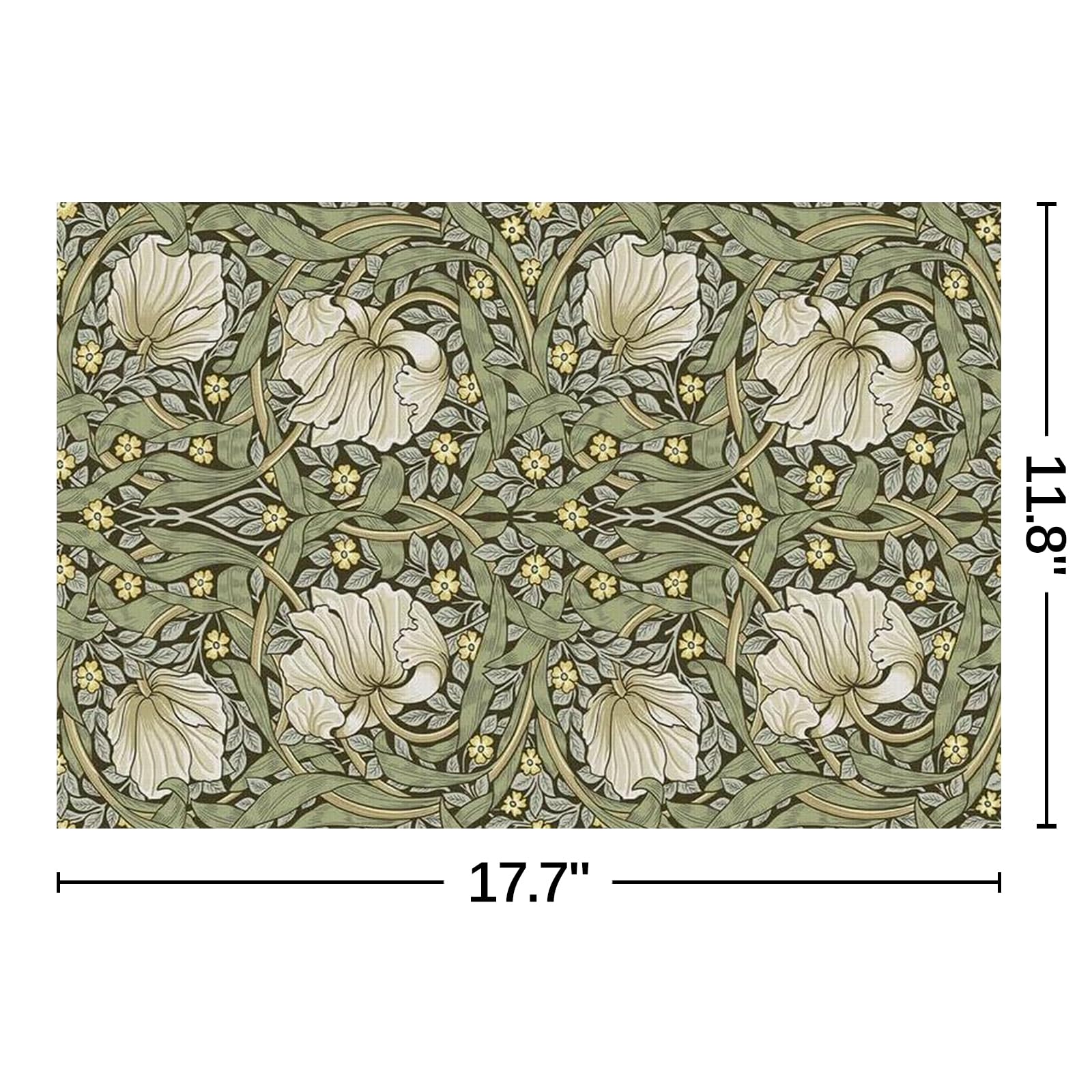 William Morris Papierservietten Mit Botanischem Muster – 50 Stück, Grün, Retro, Für Party & Tischdeko