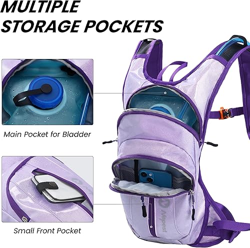 Miniatura 3 de Nepest Hydration Pack Backpack for Women & Men, Lightweight Water Backpack with 2L Water Bladder for Hiking Cycling Running Biking