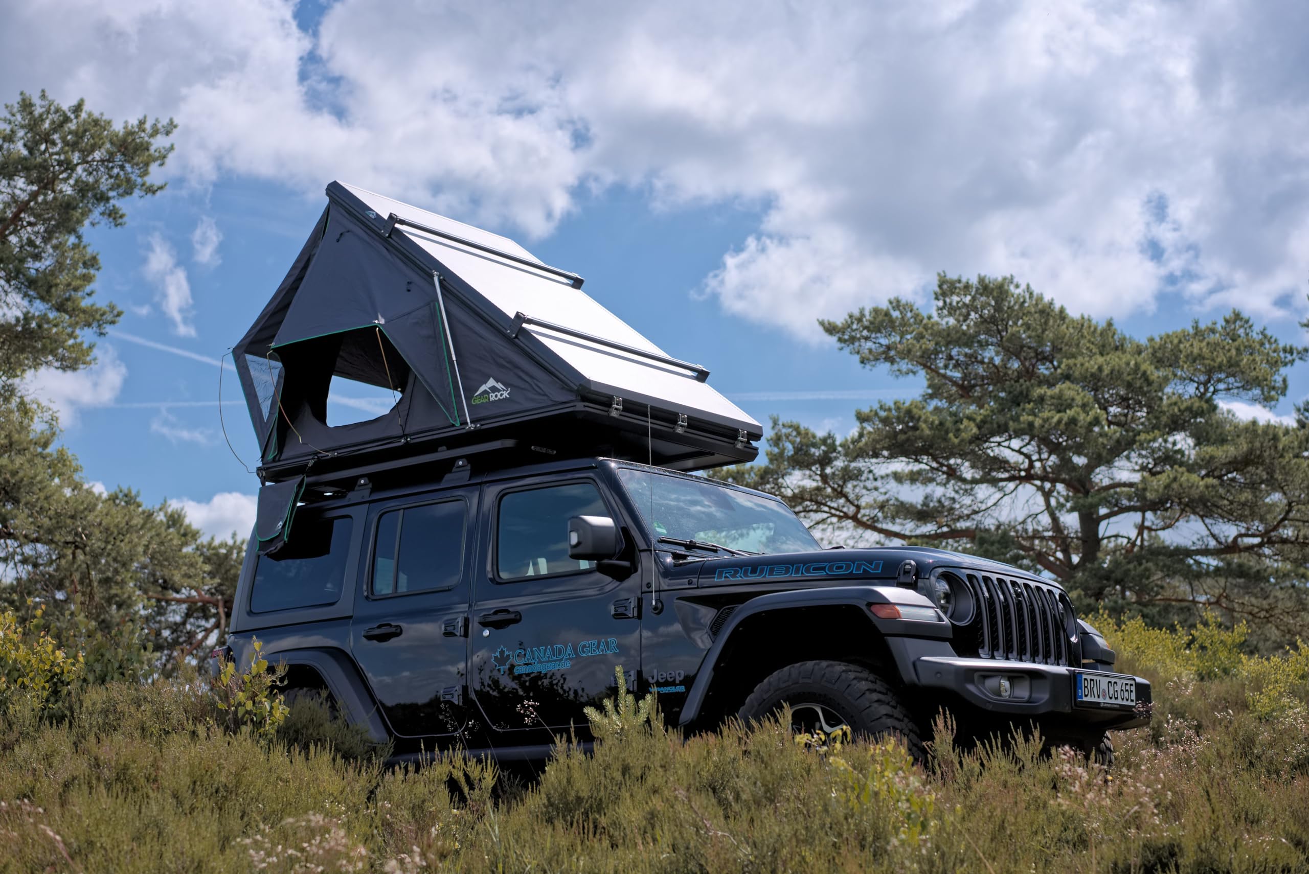 GEAR ROCK Revelstoke Dachzelt I 2-Personen Autodachzelt I Hartschale I 4-Jahreszeiten Ausstattung I Aluminium Campingzelt mit Dachträger Sport & Freizeit