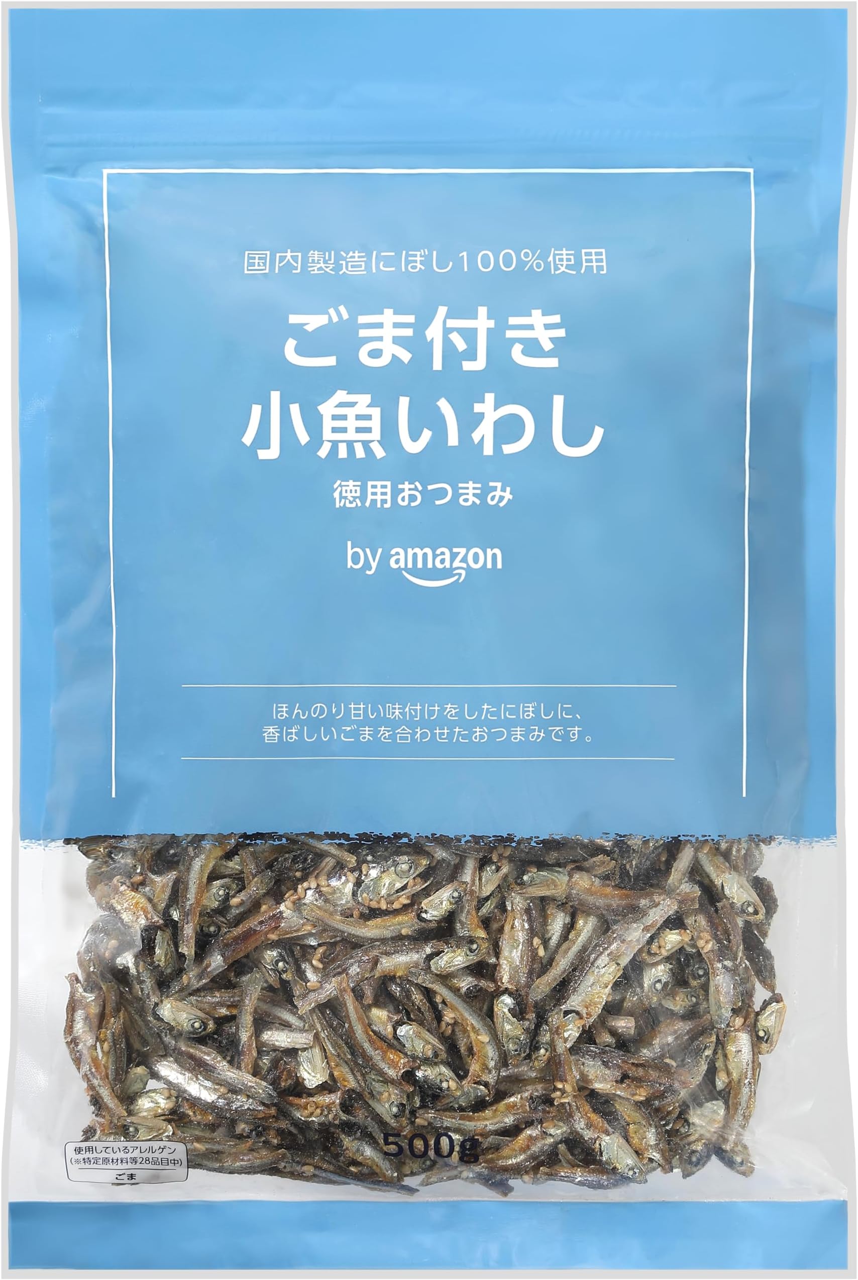 Small Fish Scrubbers with Sesame, 17.6 oz (500 g), Large Capacity, Zipper Bag, Uses Domestic Straws