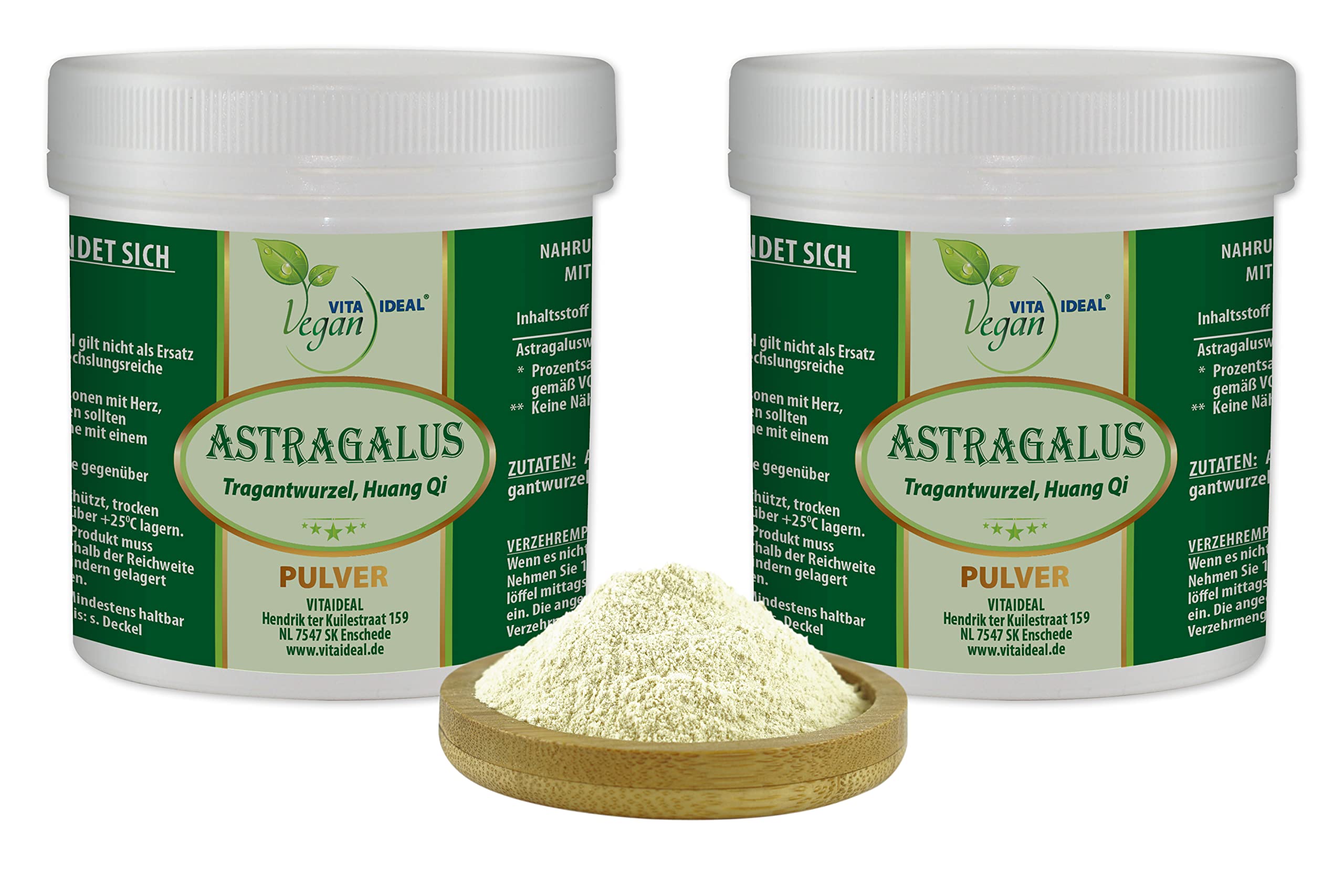Vegan® ASTRAGALUS - Wurzel 2x 300g PULVER - Tragantwurzel frigidus - Tagesportion 900mg ASTRAGALUSWURZEL, natürlich, pflanzlich & ohne Zusatzstoffe, Inklusive Messlöffel.