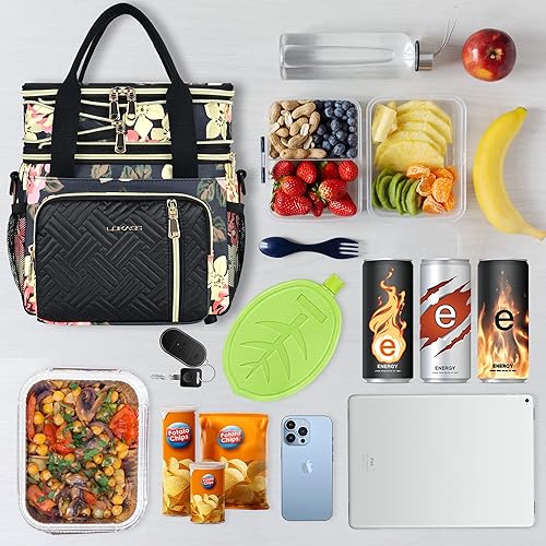 Miniatura 6 de BAGNN Lonchera y bolsa de almuerzo para mujeres, lonchera grande aislada para adultos, a prueba de fugas, bolsa enfriadora para el trabajo, picnic,