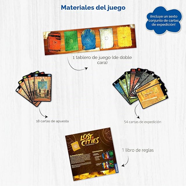 Foto 3 de 7 de Thames & Kosmos Lost Cities: El Juego de Cartas Original Con 6ª Expedición, Estratégico Para Noche Familiar