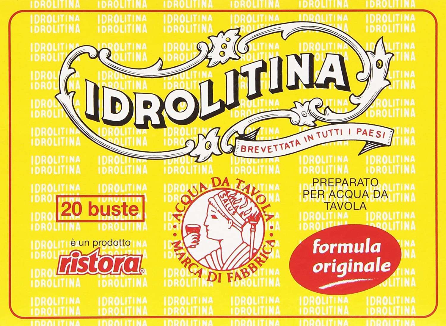 Ristora Idrolitina Lot de 12 poudres rafraîchissantes pour eau minérale 220 g d'eau de table préparée