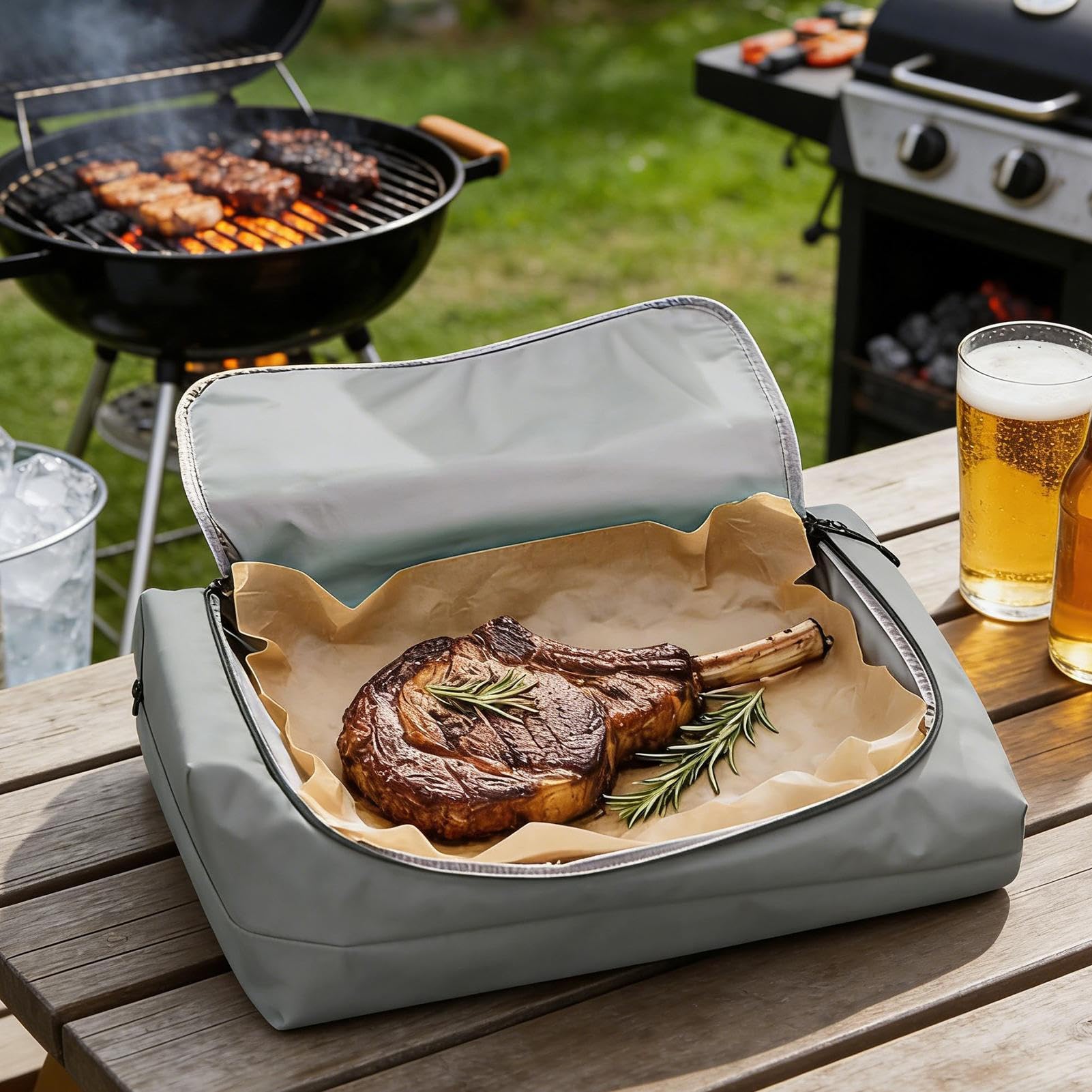 Generisch do grillowania – BBQ Juicy Flavor Locking Wrap, brykiet wieprzowy do opiekania, ratowania wilgoci, do kuchni, na imprezę, do restauracji, na kemping, urodziny