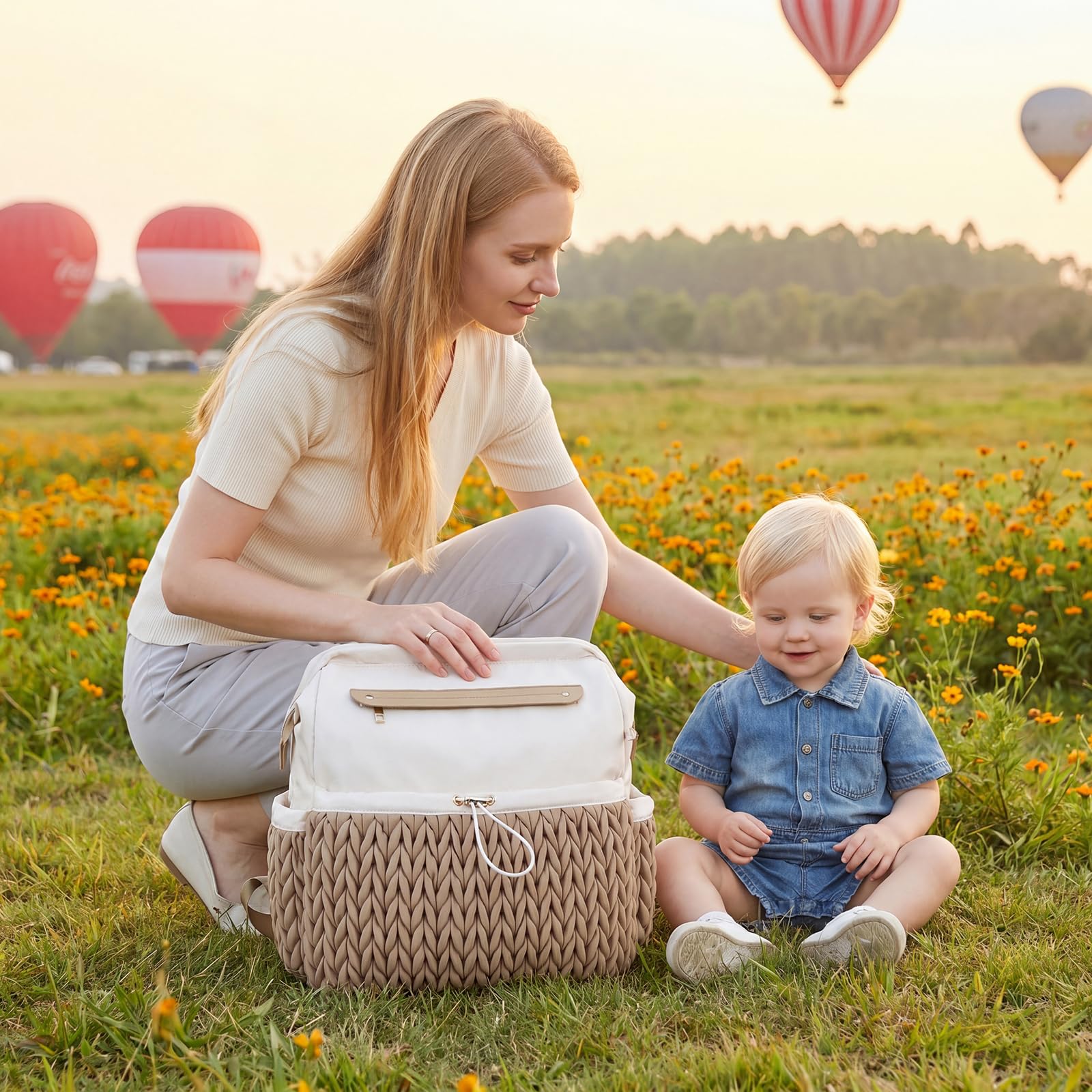 Mochila acolchada para mamá y papá, bolsa de pañales compacta y ligera con múltiples bolsillos para viajes, compras y crianza de los hijos, Marrón 2 unidades, M, moda