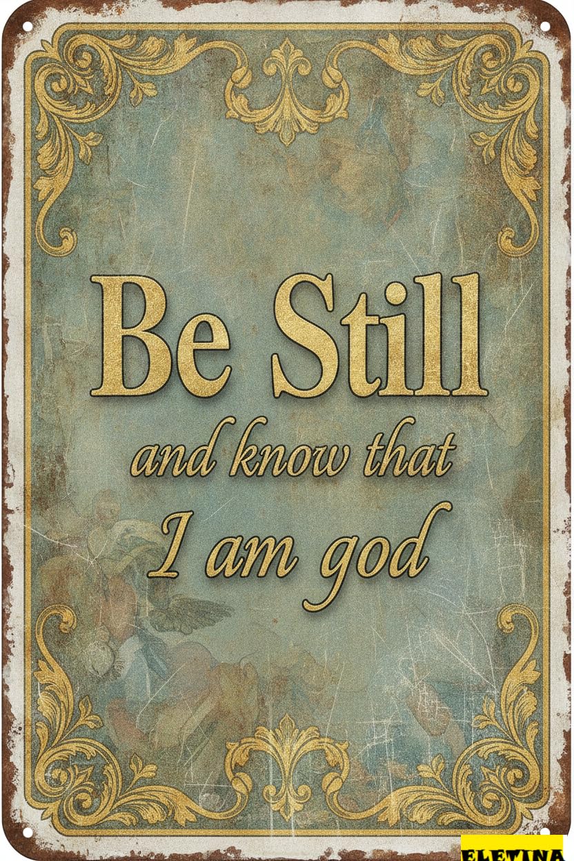 Be Still And Know That I Am God Psalm 46:10 Easter Bible Themed Retro Aluminum Metal Sign Religious 8x12in