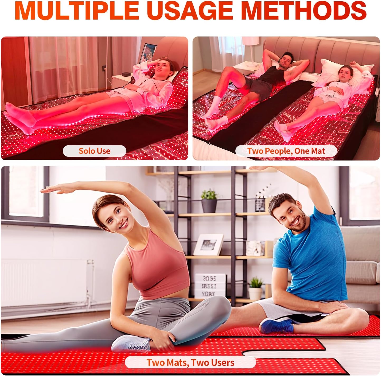 Red Light Therapy for Body, 2632 LEDs Red Light Therapy Mat for Full Body, 88"x83" Infrared Light Therapy Blanket 660nm & 850nm Dual Wavelength Pain Relief & Recovery - Image 6