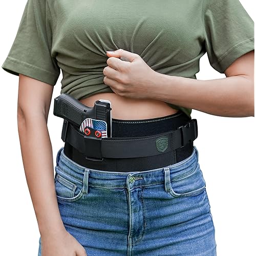 MUNALO Belly Band Holster for Women & Men Gun Holsters for Concealed Carry Tactical Pistol Belt Compatible with Any Kydex Holster for Running, Hiking, Jogging & EDC (Kydex Holster not Included)