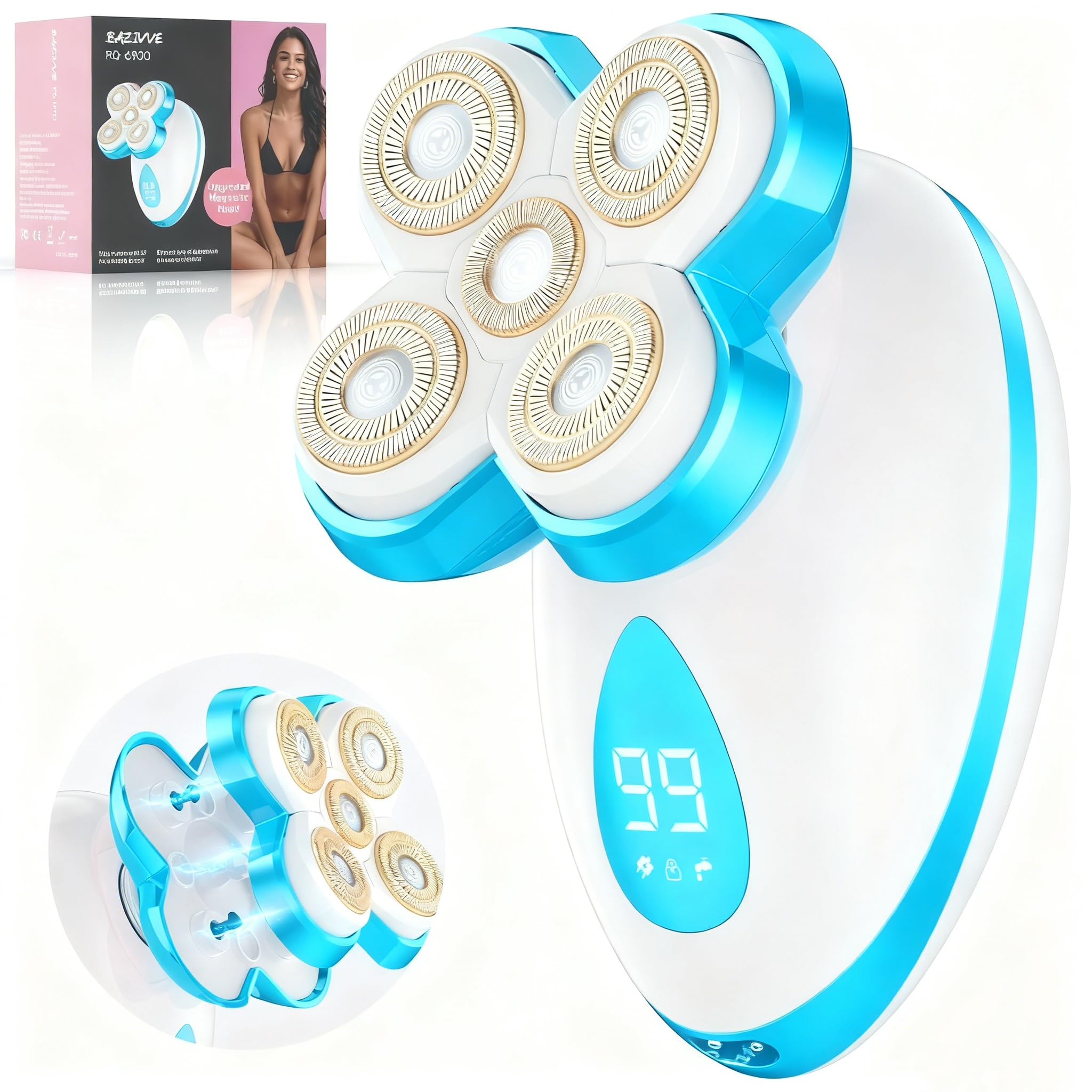 Photo 1 of ***HEAVILY USED/ MISSING ASSEMBLY PIECES*** Blue Electric Razors for Women - Upgraded Magnetic Electric Shaver for Women, Sold Out