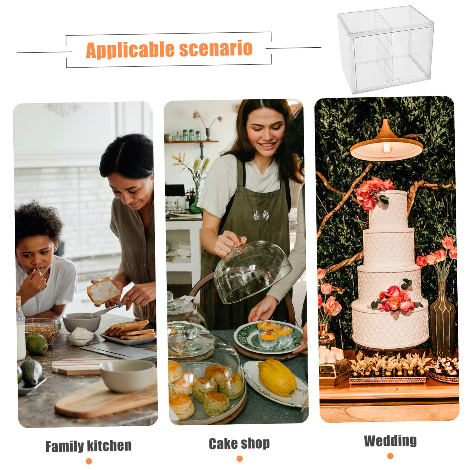 Cabilock Contenedor De Cocina Para Almacenar Pan Contenedor De Doble Capa Transparente Caja Para Alimentos De Cocina