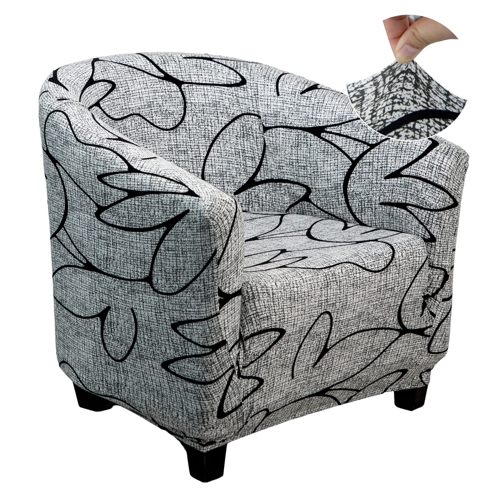 Jaotto Copripoltrona 1 Posto Elasticizzato,Fodere Copripoltrona Universale con Cuscino Separato,Copripoltrona Chesterfield Lavabile Antiscivolo per Bancone Soggiorno Tullsta(Stile Grigio,1 Pezzo)