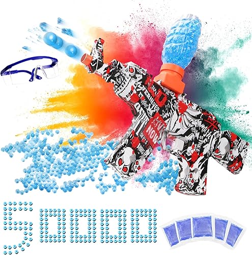 Lanzador eléctrico de bolas de gel, recargable de alta velocidad con 50000 rondas y gafas, para actividades al aire libre, juego en equipo de