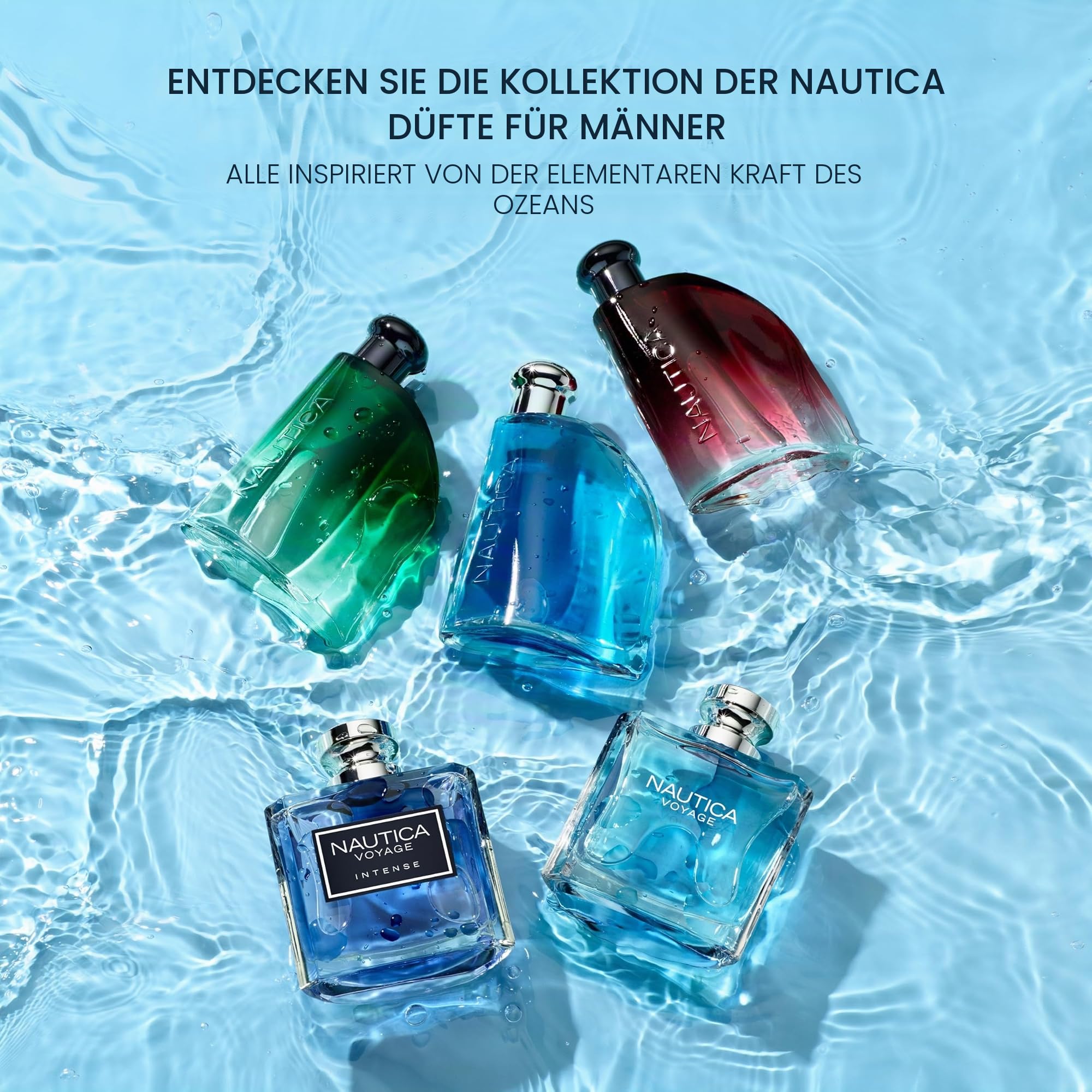 Nautica Voyage Eau de Toilette 100 ml, Noten von Apfel, Zeder und Mimose, Herrenduft, langanhaltend, ein Duft für jeden Tag
