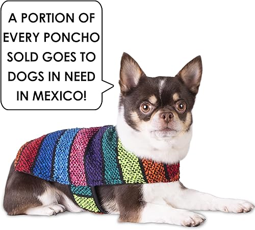 Miniatura 10 de Poncho de perro hecho a mano de Authentic Mexican Blanket ropa para perros, suéter, abrigo, S, Rosado