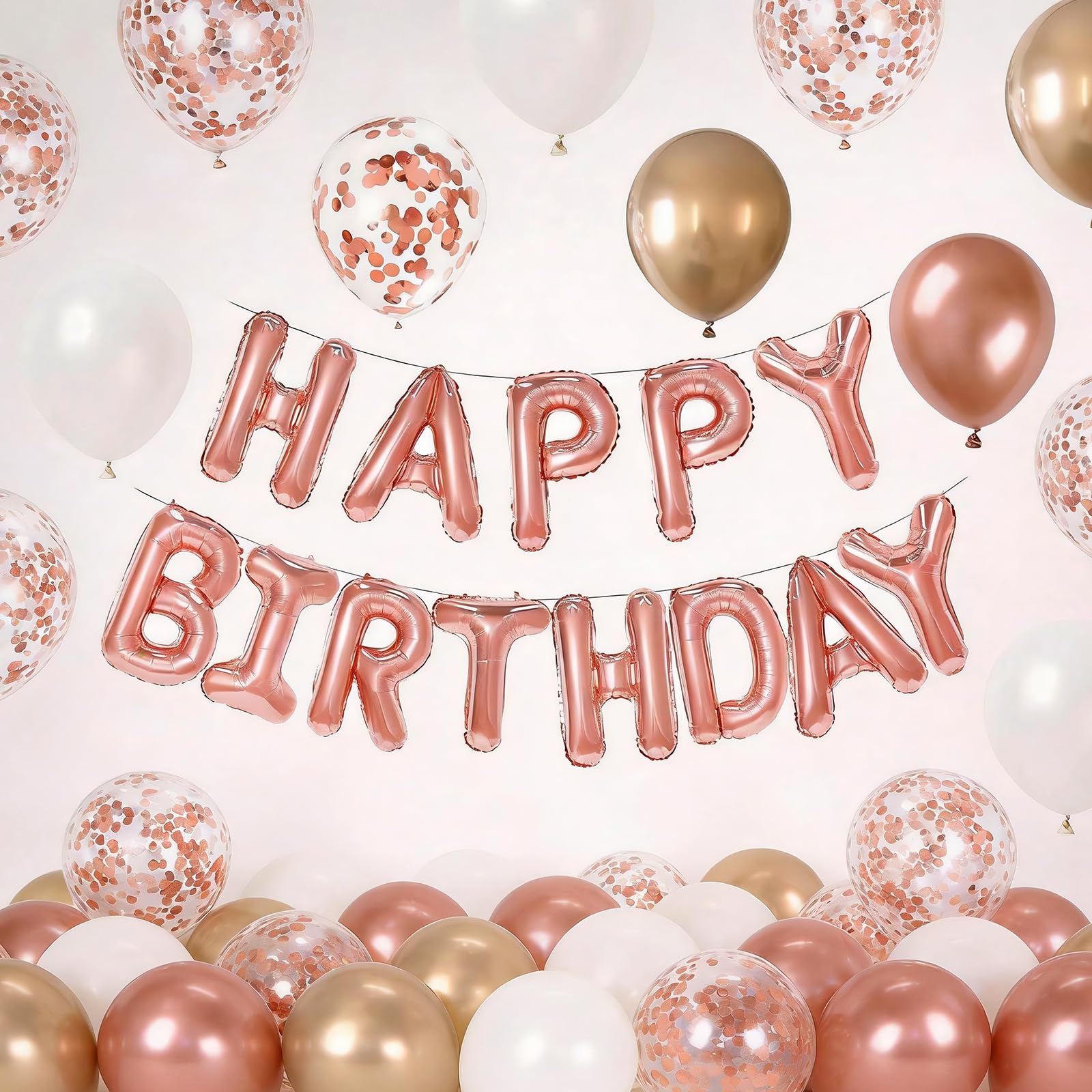 53PCS Colorful Balloon Set for Birthday Party Decorations (Rose Gold)