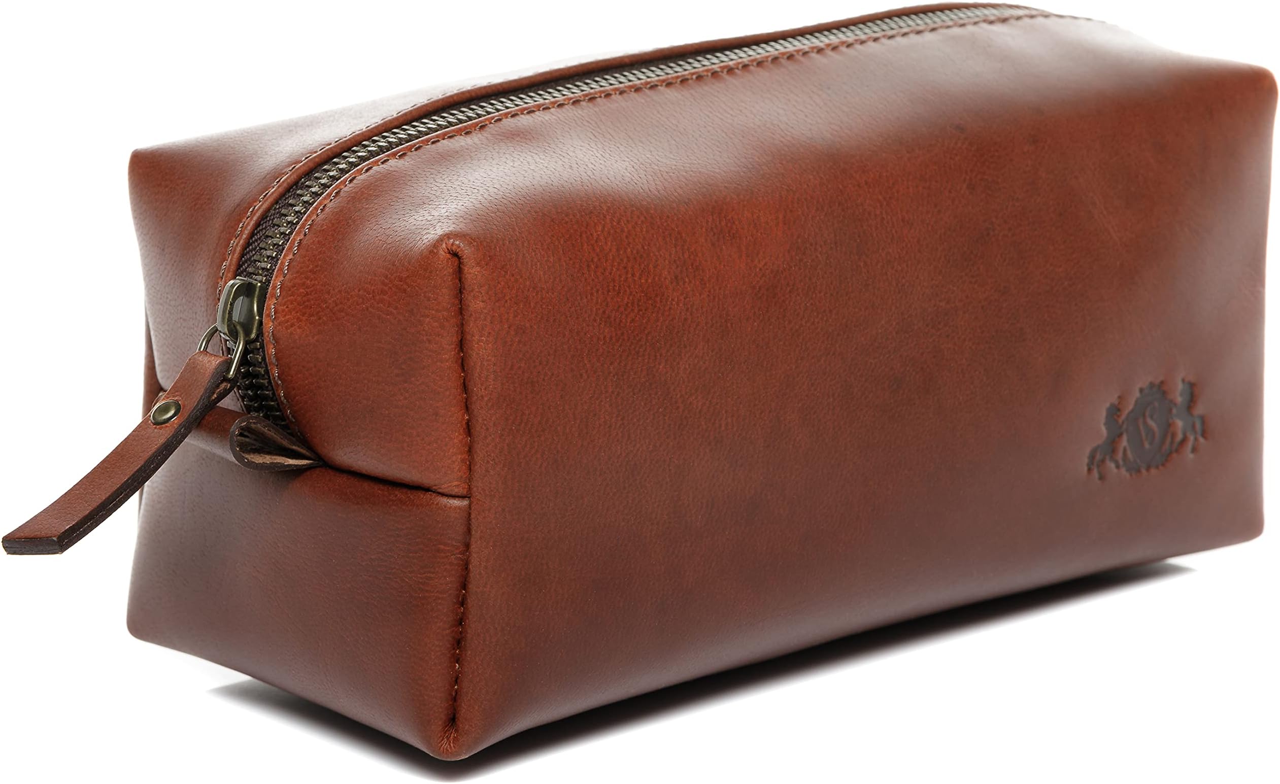 SID & VAIN wash Bag Jay Travel Overnight Wash Gym Shaving Bag for Men's Or Ladies  Real Leather Toiletry Bag Leather Bag Women and Men Brown