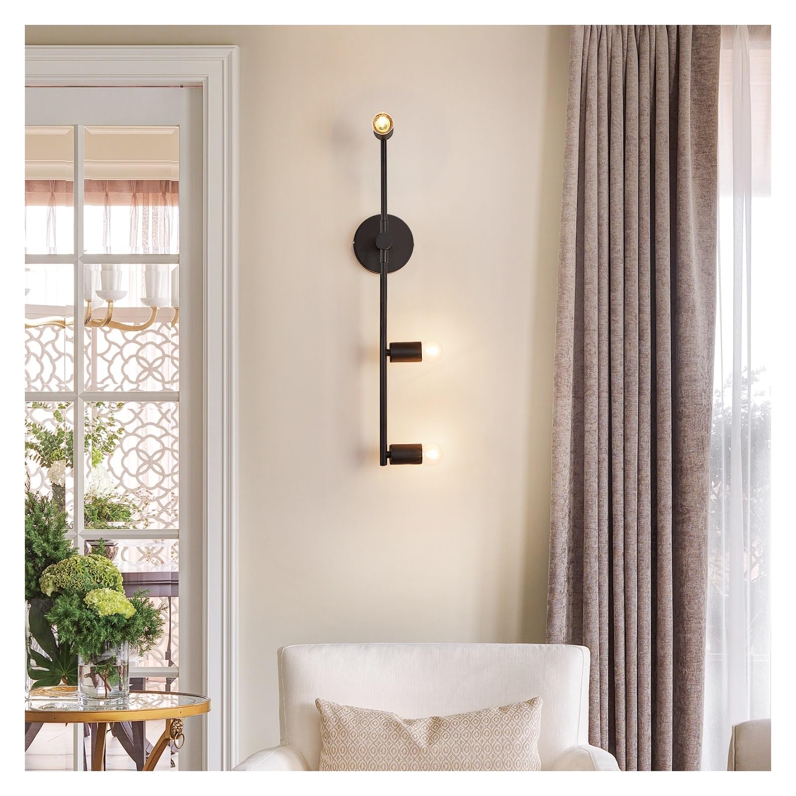 SYAXVOM LED Modern Wall Lamp Compatible with Home Indoor Bedroom Dinning Room Aisle Corridor Lighting Sconce Background E27 Bulb Light Fixtures