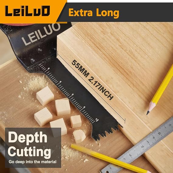 LEILUO 15Pcs Multitool Blades Wood, Multi Tool Blades Japanese Teeth