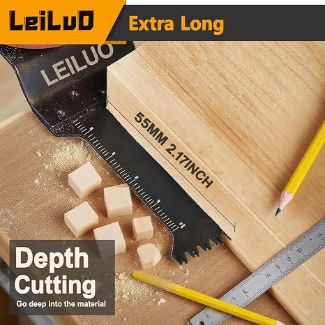 LEILUO 15Pcs Multitool Blades Wood, Multi Tool Blades Japanese Teeth