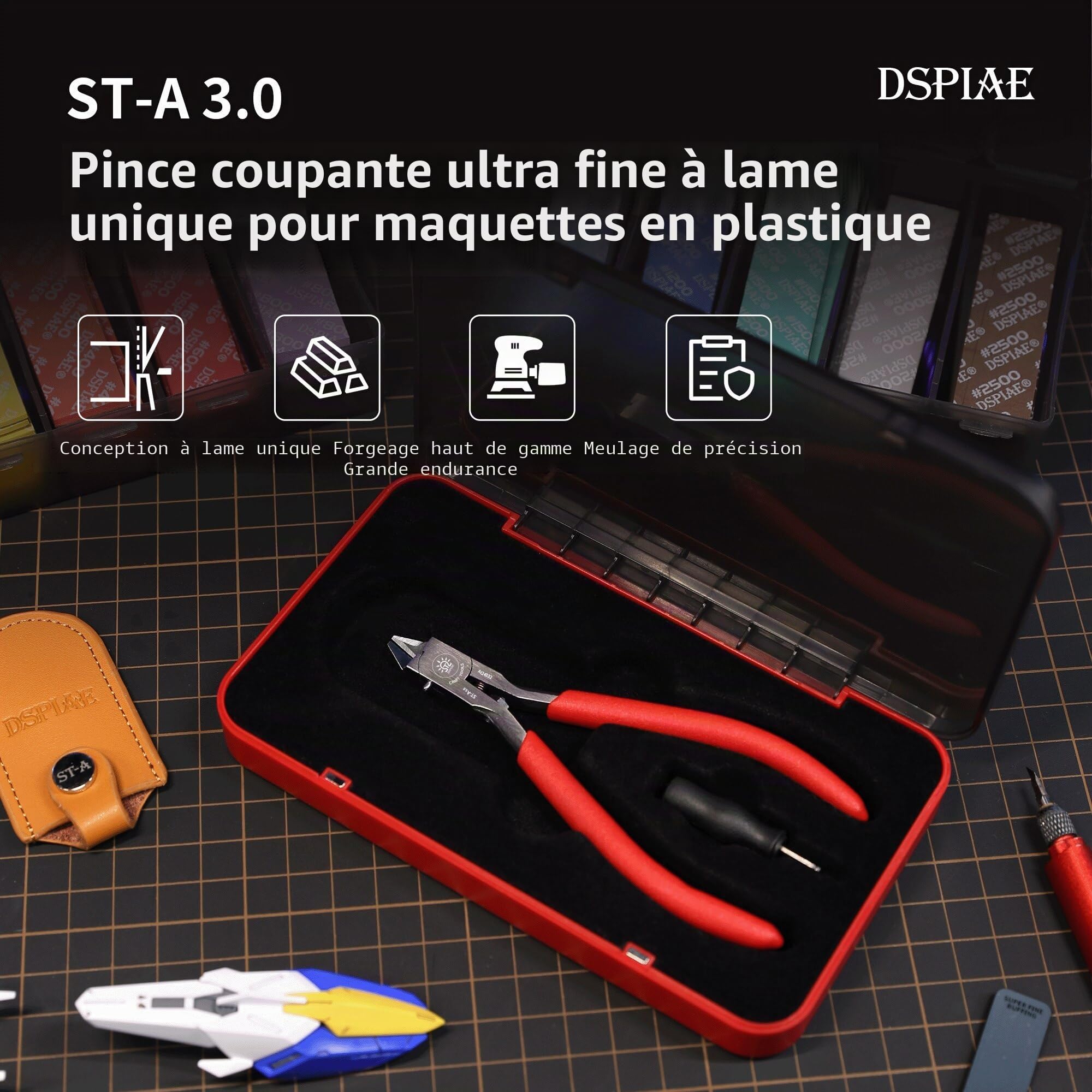 DSPIAE Pince à lame unique ultra fine pour modèles en plastique, coupe facile, lisse, nette 12,9 cm