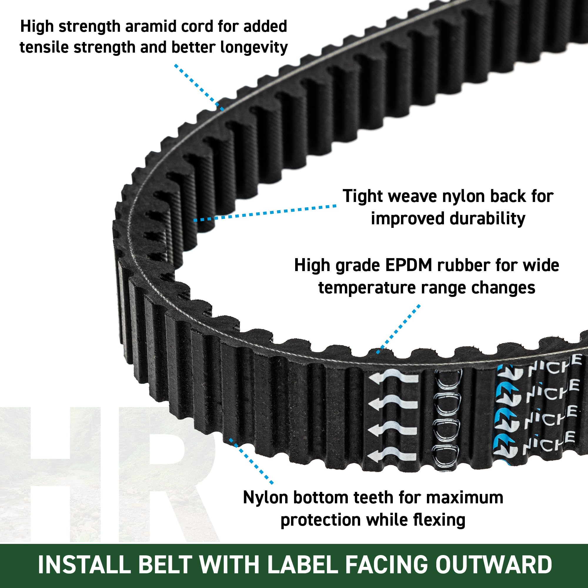 Amazon.com: NICHE HERCULES Drive Belt for Kawasaki 59011-0011