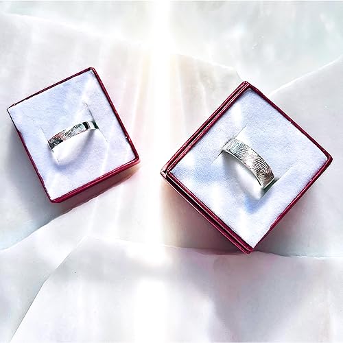 Miniatura 9 de Actual Fingerprint or Handwriting Ring Engraved From Photograph - Available in Vermeil Gold, Vermeil Rose Gold, or Sterling Silver, Memorial Ring