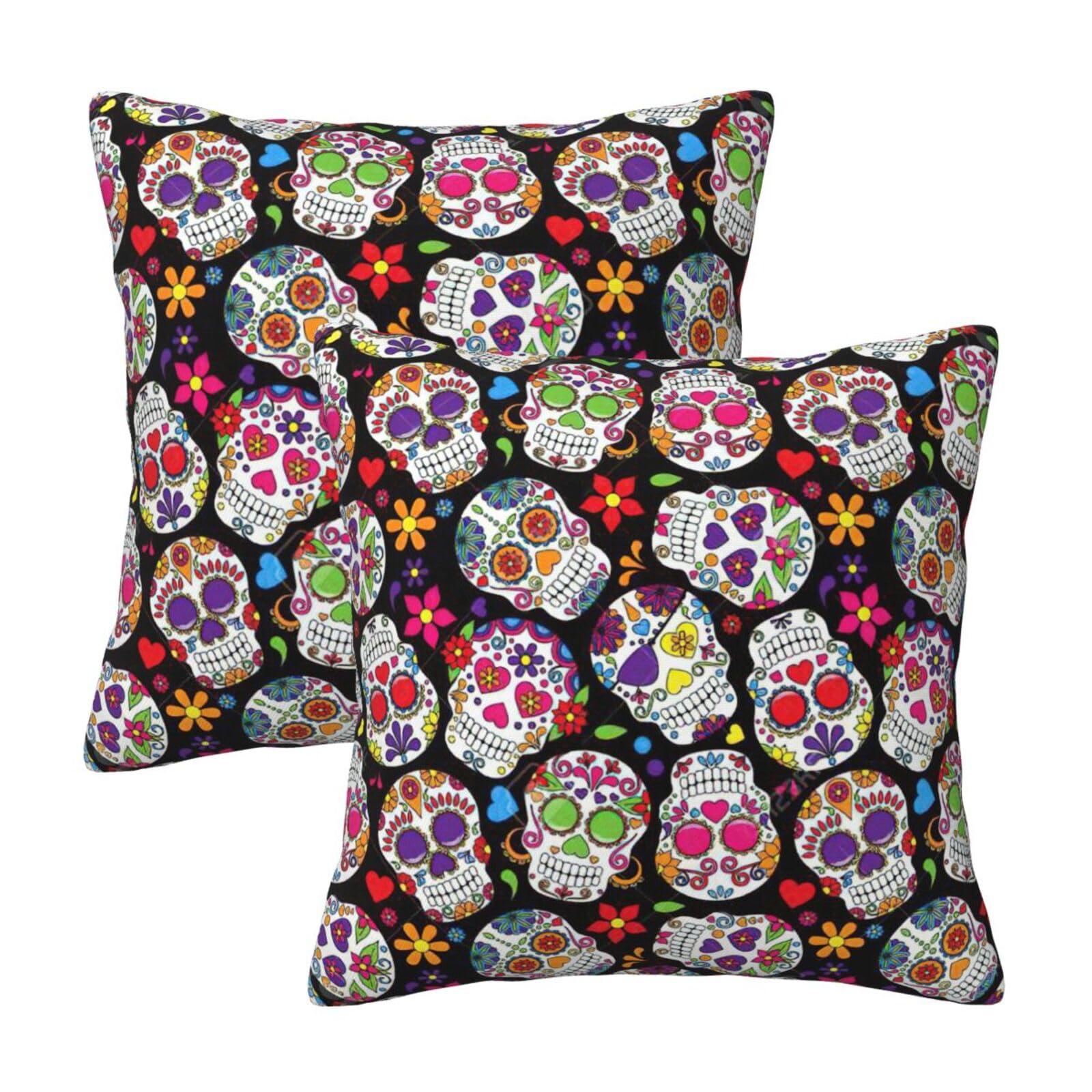 RRhgipp Skulls Throw Pillow Cases Decorative Cushion Covers Couch Bed Sofa Decoration Xmas Gifts Bed