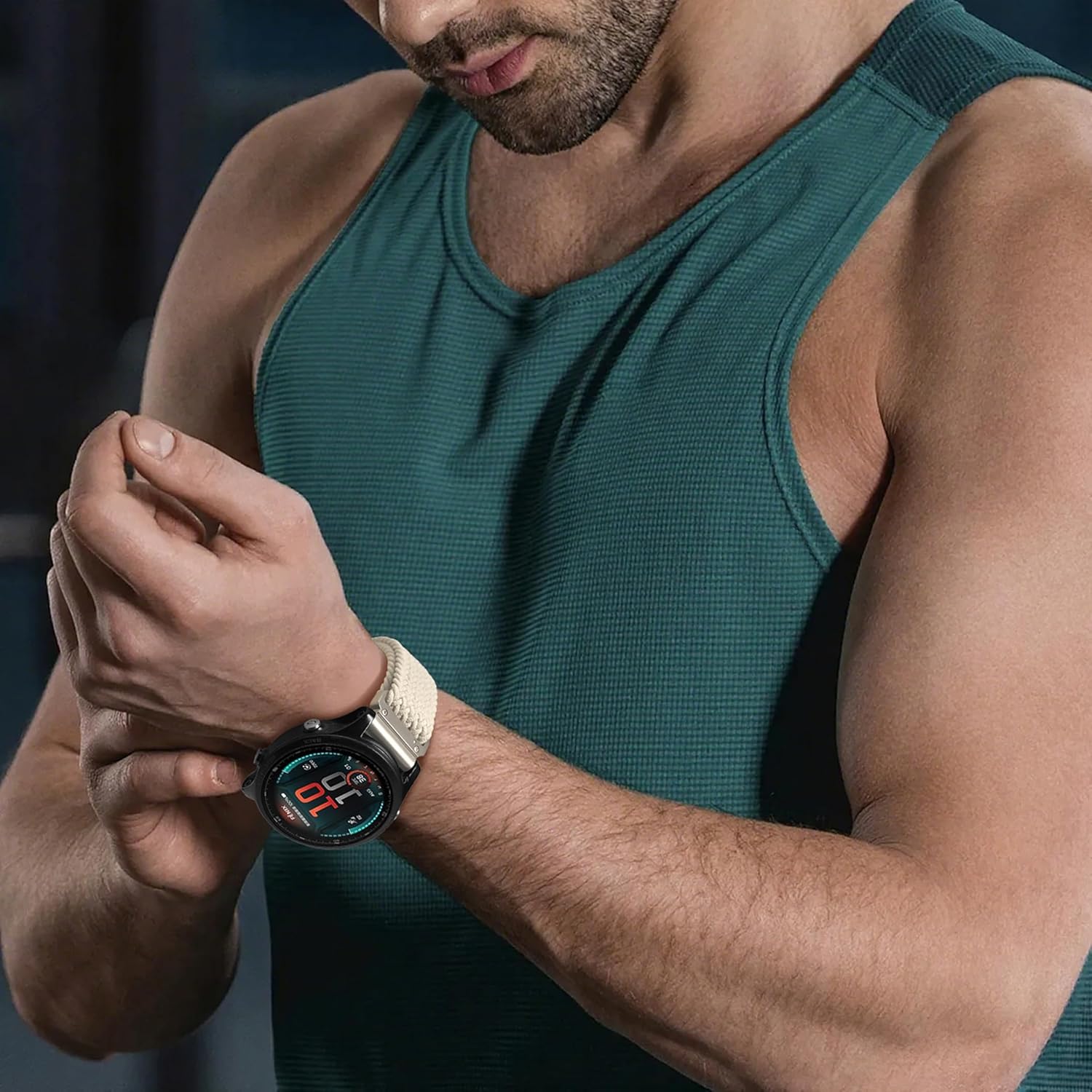 Laband QuickFit 20mm Stretchy Braided Compatible with Garmin Fenix 8 43mm Watch Band/7S/7S Pro/6S Pro/6S/5S/5S Plus/Epix Pro 42mm,Parachute Buckle Elastic Nylon Strap for Instinct 2S/Approach S70 42mm - Image 6