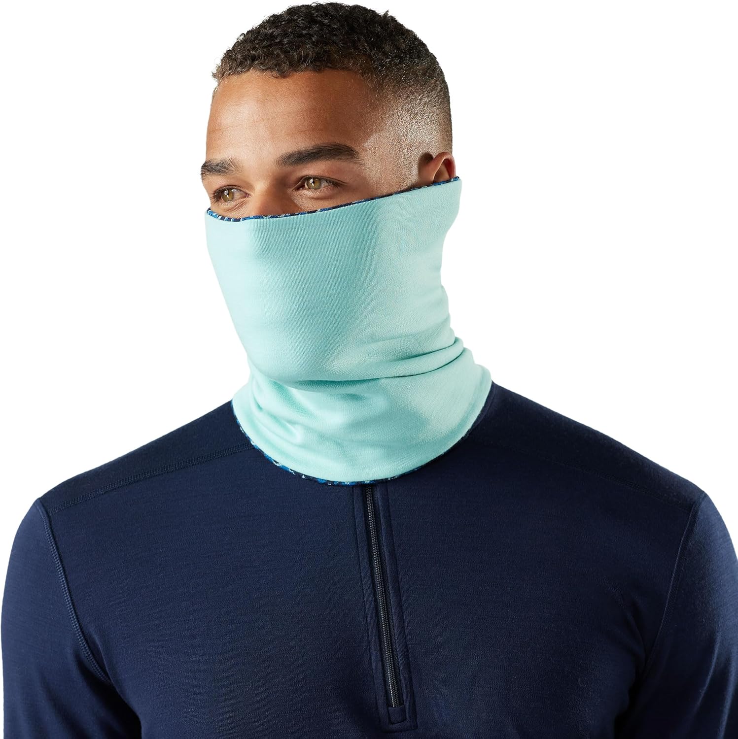 Smartwool, Unisex, Thermal Merino Reversible Neck Gaiter, Pacific Blue Retro Line, One Size