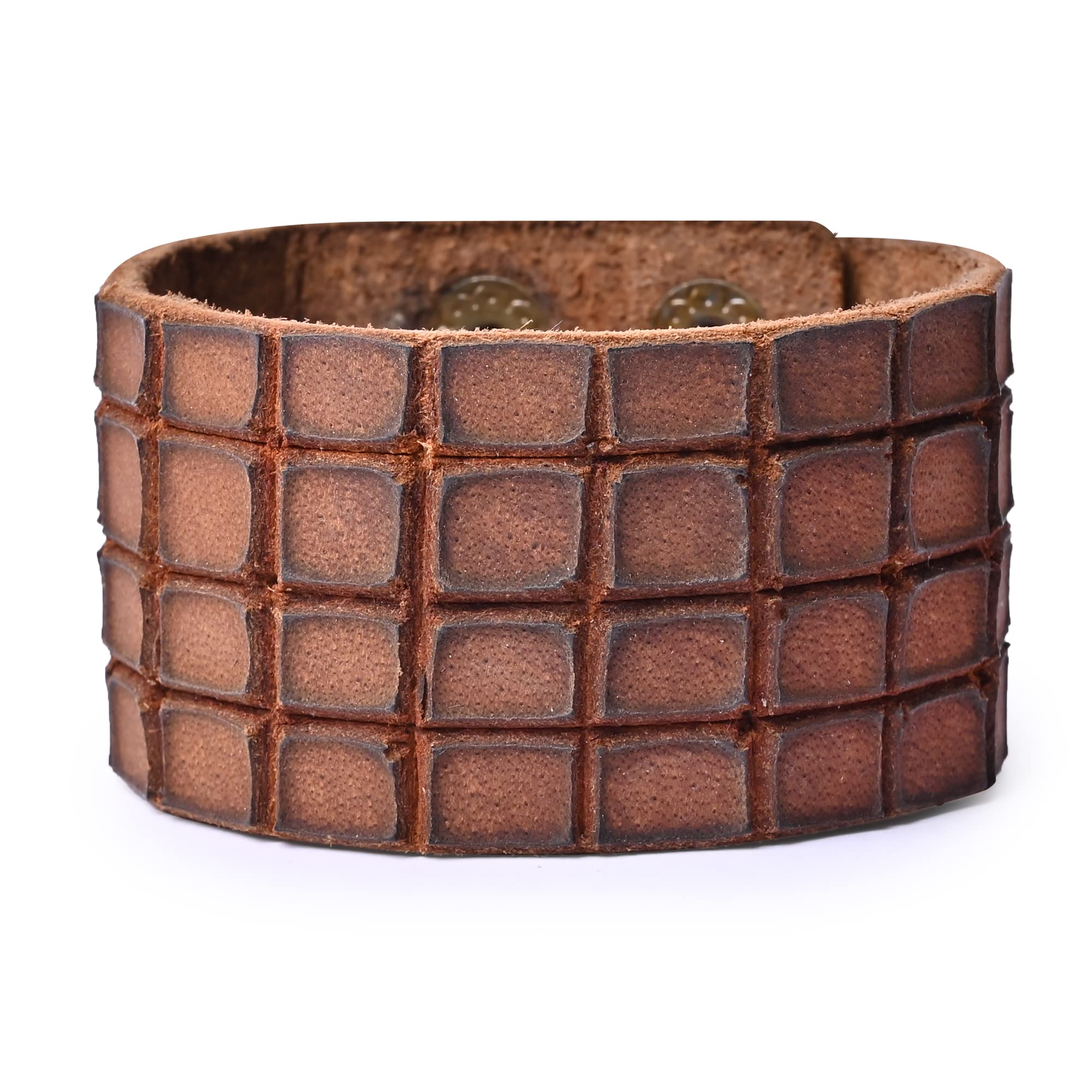 Urbanity Funky Tan Brown Handcrafted Leather Wrist Band Biker Bracelet Wrist Band Friendship band for Men/Women (Brown) (B09CKY3G5F) Amazon Price History, Amazon Price Tracker