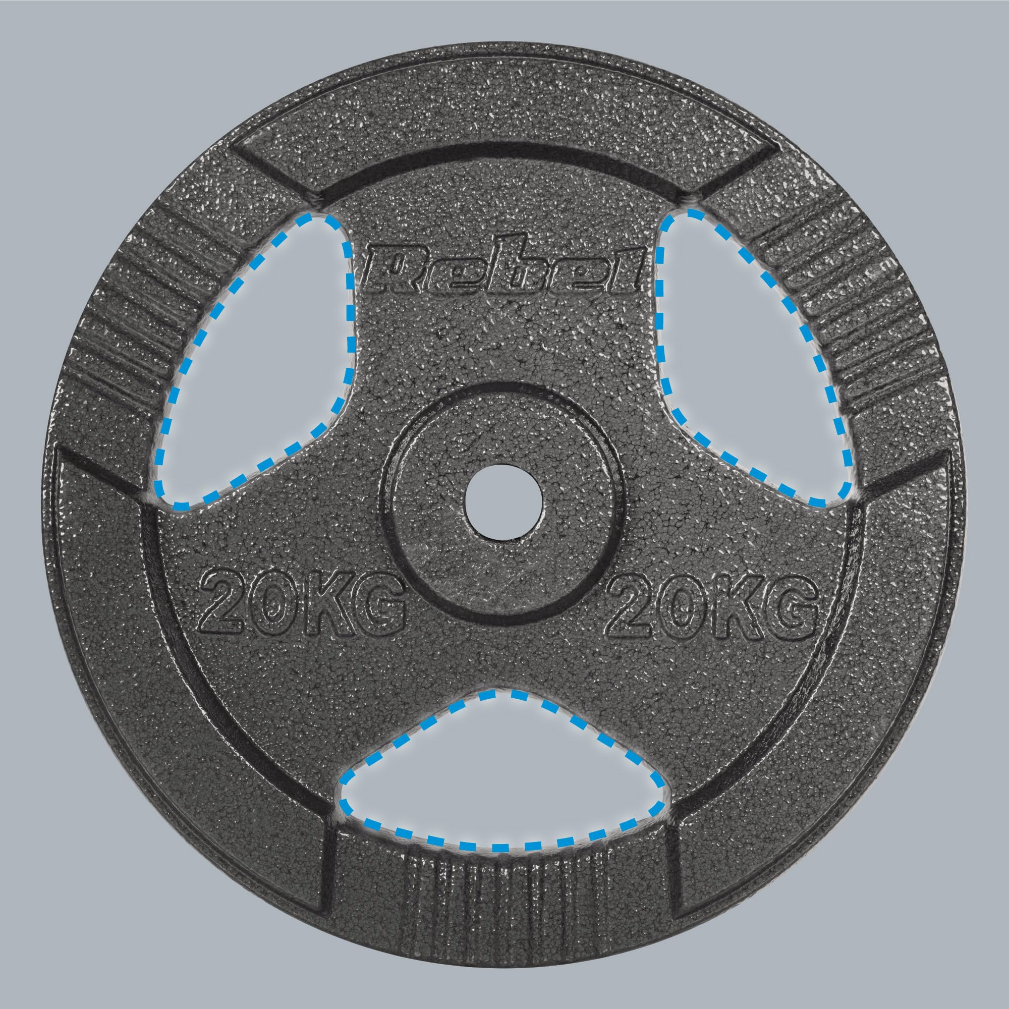 Rebel Obciążenie Żeliwne 20kg Otwór 31mm Talerz z Uchwytami RBA-2137