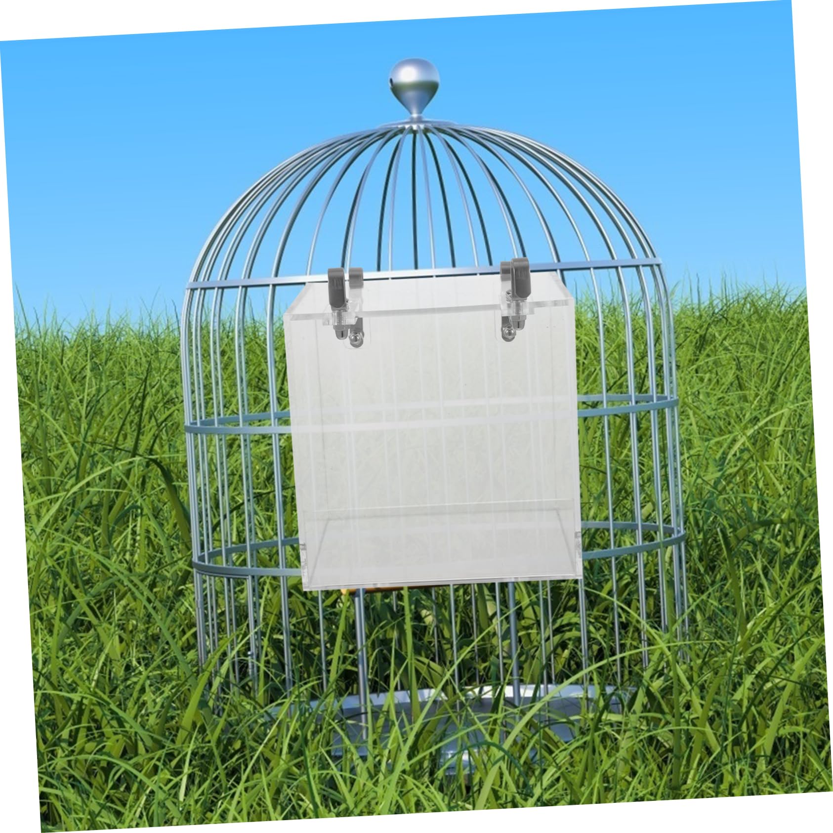 Vogelbadewanne aus Klarem Acryl Stabile und Spezielle Vogelkäfigzubehörbox für Papageien und Vögel für Zuhause und Vogeldusche im Käfig