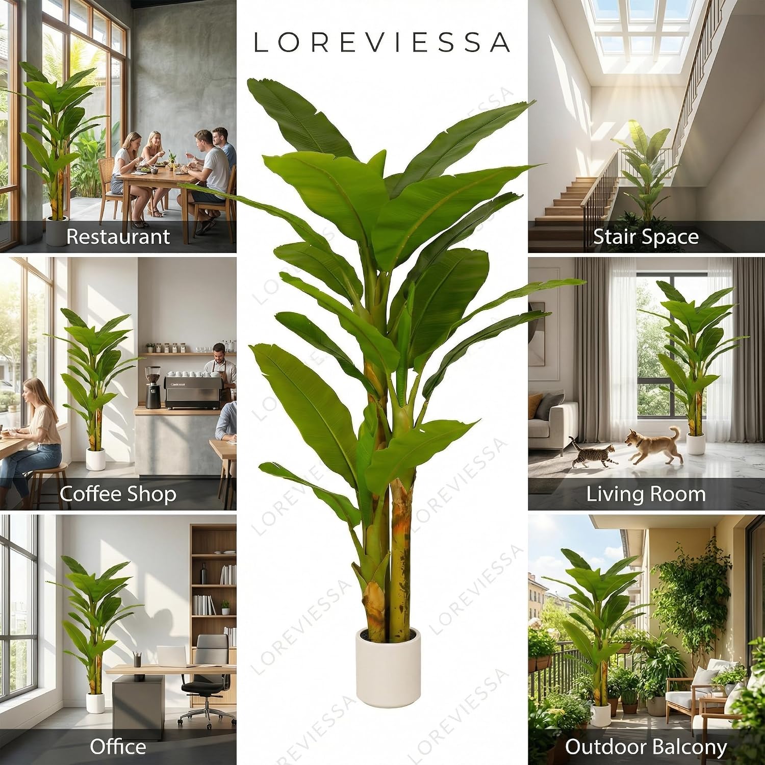 7ft Artificial Banana Tree Extra Tall Fake Plants Indoor for Living Room Large Faux Tree High End Realistic Floor Plant Big Silk Tree for Home Office Pet Friendly Large Indoor Plant Tropical Decor