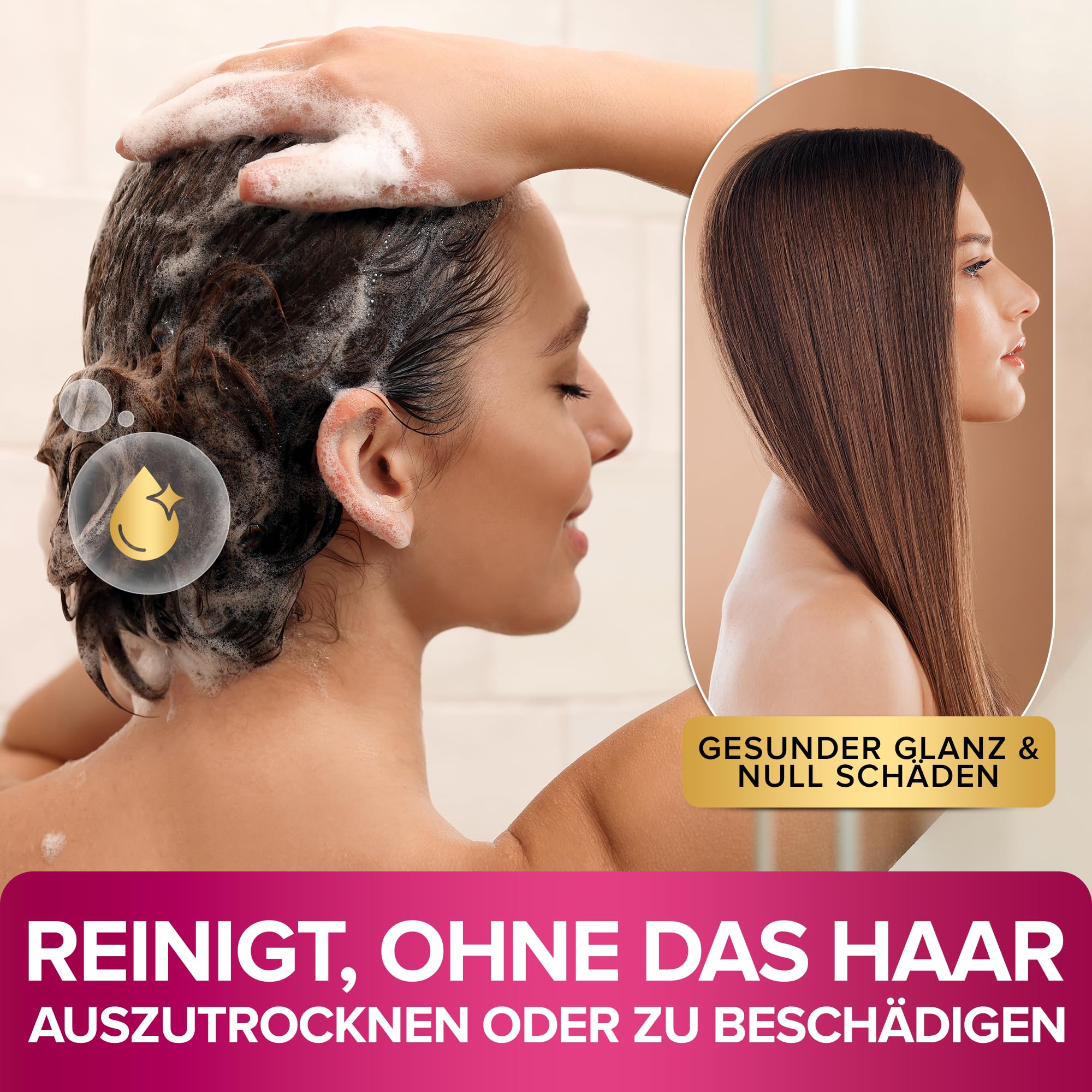 NYK1 Sulfatfreies Shampoo Und Conditioner (2 x 500ml) Ideales Keratin Shampoo Und Pflegespülung Nach Der Pflege Der Haare Für Haarglättung - Salzfreies Shampoos Ohne Sulfate Parabene Und Silikone