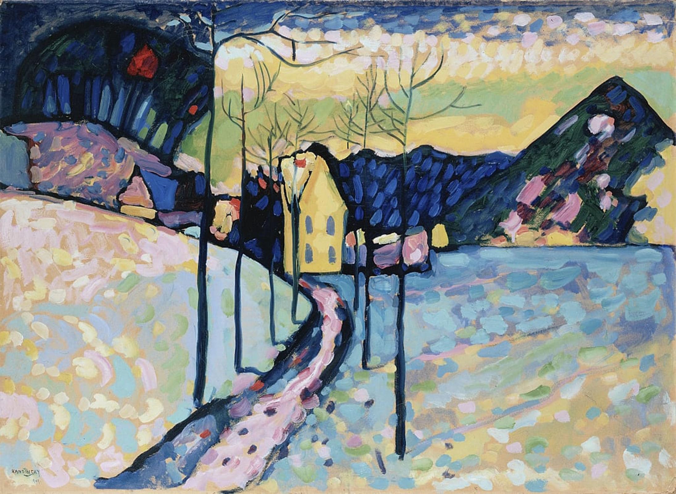 SERENDIPITP Vintage Wall Art Canvas Nordic Poster Canvas Print Picture Winter landscape by wassily kandinsky Wall Art Poster for Home Decor 60x90cm