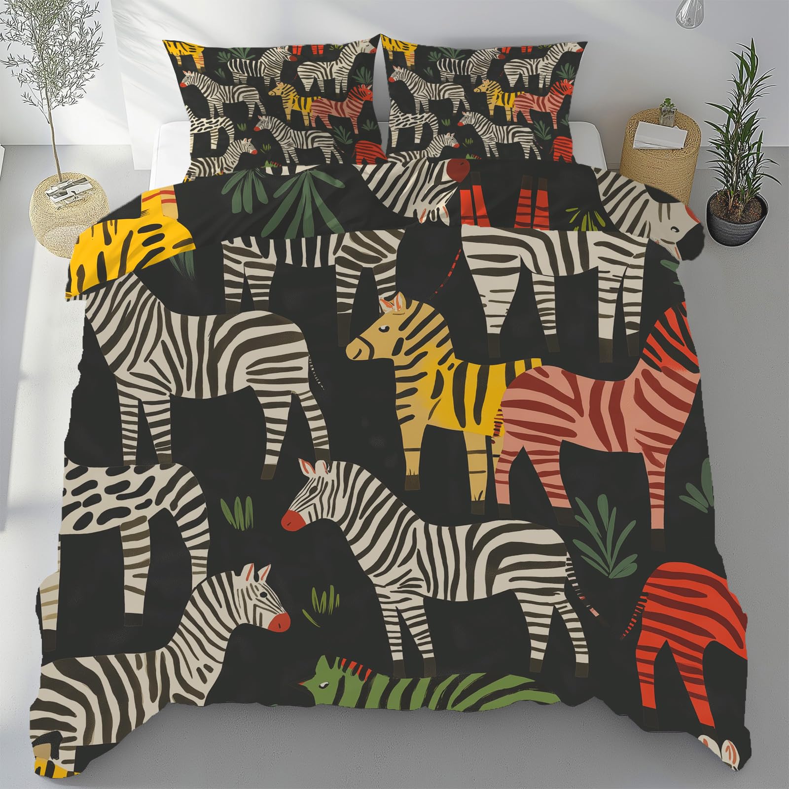 Housse de couette dessin animé animaux pour une chambre d'adulte moderne et ludique
