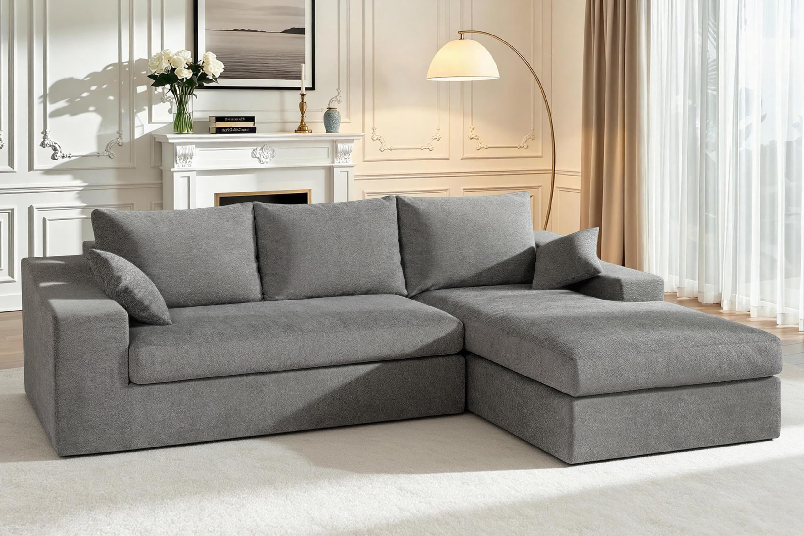 HABUTWAY 101 Modular Sectional Sofa Cloud Sectional Couches for Living Room Comfy Boneless Couch with Deep Seat Modern